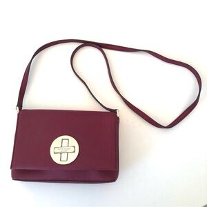 Kate Spade Newbury Lane Sally Crossbody Flap Top w/Turnkey Closure Burgundy Red